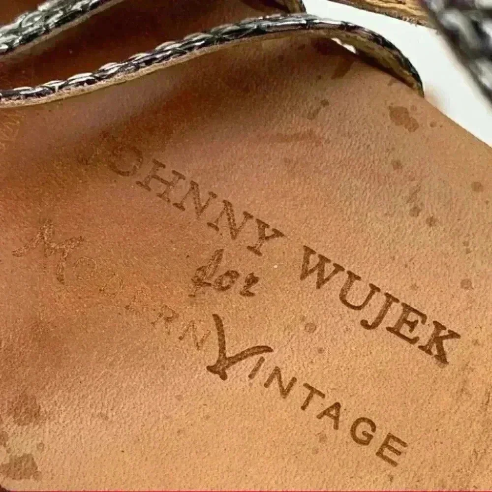 Johnny wujek sandals 39 patent leather gladiator
